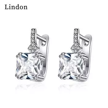 Женские серьги Lindon из медного сплава с цирконием, серьги-капли для женщин, подарки для свадебной вечеринки белый