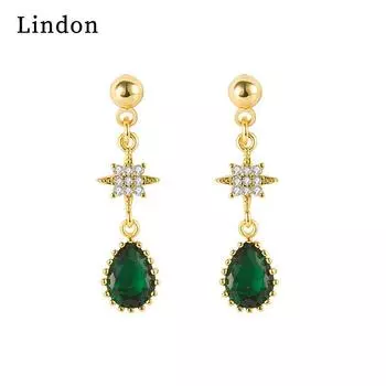 Женские серьги Lindon из медного сплава с цирконием, серьги-капли для женщин, подарки для свадебной вечеринки