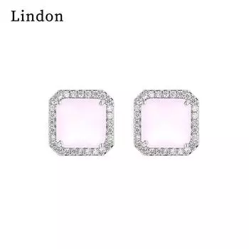 Женские серьги Lindon из медного сплава с цирконием, серьги-капли для женщин, подарки для свадебной вечеринки розовый