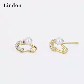 Женские серьги Lindon из медного сплава с цирконием - серьги-подвески в подарок на свадьбу