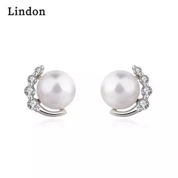 Женские серьги Lindon, подарок на свадьбу белый