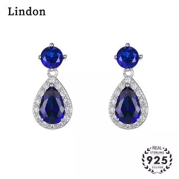 Женские серьги Lindon с серебрением и цирконом, подарок белый