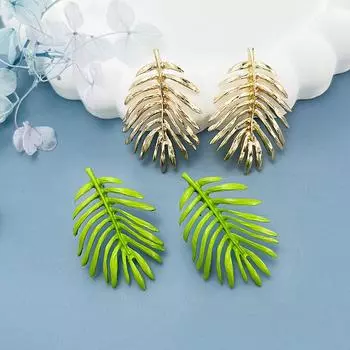 Женские серьги-листья с вырезами SIMJOO, креативные шпильки-листья золотой