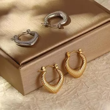 Женские серьги Love из нержавеющей стали Simple Wind женские серьги с покрытием 18K Trend