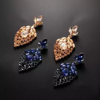 Женские серьги, модные темпераментные полированные серьги-гвоздики, элегантные висячие серьги в форме капли воды, женские серьги, ювелирные аксессуары синий