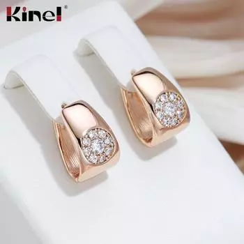 Женские серьги-подвески Kinel в винтажном стиле с натуральным цирконием