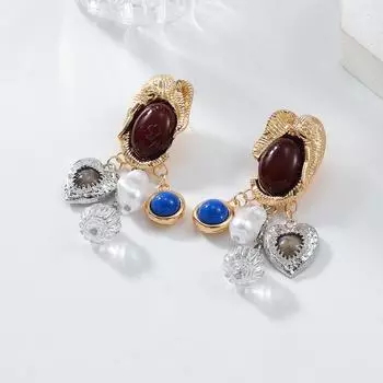 Женские серьги-подвески Love Lantern из смолы с имитацией жемчуга в стиле бохо золотой