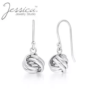 Женские серьги-подвески с кельтским узлом любви из стерлингового серебра 925 пробы