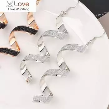 Женские серьги-подвески в виде спиральных подвесок, осенние серьги из нержавеющей стали, длинные необычные серьги, трендовые для подростков ежедневно