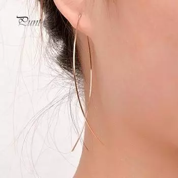 Женские серьги простого дизайна ручной работы в форме абстрактной рыбы, ювелирные изделия серебряный