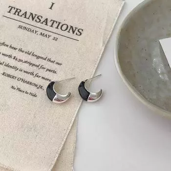 Женские серьги, простые C-образные серьги в форме полумесяца, женские нишевые дизайнерские модные серьги, холодный ветер, крутые сладкие серьги 1 Pair
