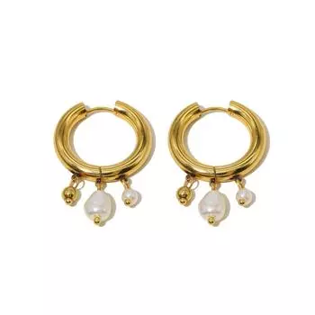 Женские серьги-пряжки в стиле барокко из титановой стали с позолотой, не выцветающие, высококачественные, модные, из нержавеющей стали