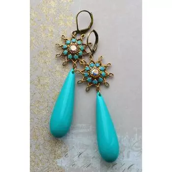 Женские серьги Ретро-цветы Модные украшения Женские серьги