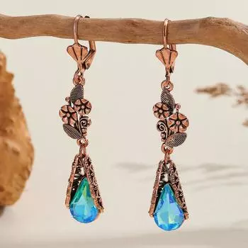 Женские серьги Ретро-модные креативные женские серьги с синими кристаллами