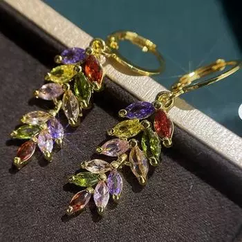 Женские серьги Ретро модные серьги из пшеницы Креативные женские серьги золотой