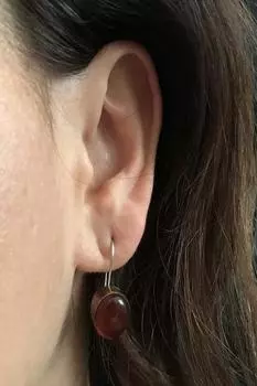 Женские серьги ручной работы с серебряным агатом азиатской серии