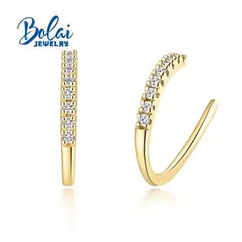 Женские серьги с бриллиантами Bolaijewelry из стерлингового серебра 925 пробы с крючками, модные летние новинки 2023 года S жёлтый