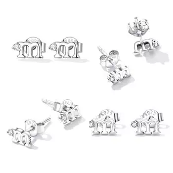 Женские серьги с буквой М, простые серьги-гвоздики из стерлингового серебра 925 пробы с белым цирконием белый