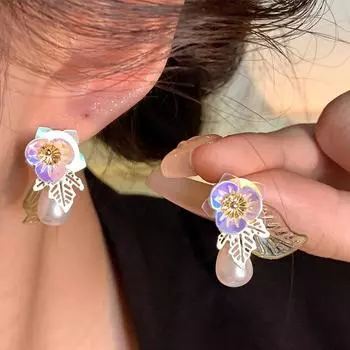 Серьги-цветы в стиле французского ретро для женщин 1 pair