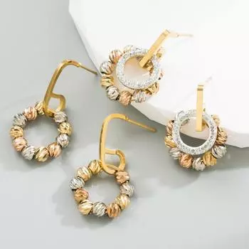 Женские серьги с длинными кисточками, цельные кристаллы, простые, универсальные, преувеличенные, маленькие серьги-капли премиум-класса OneSize золотой