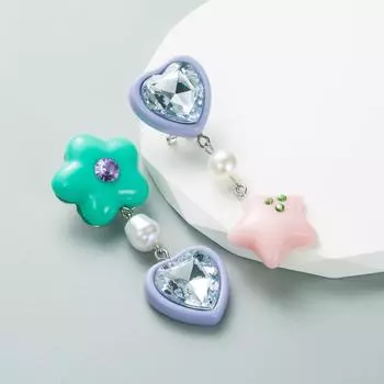 Женские серьги с длинными кисточками, цельные кристаллы, простые, универсальные, преувеличенные, маленькие серьги-капли премиум-класса OneSize зелёный