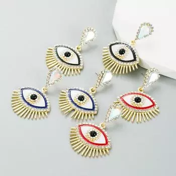 Женские серьги с длинными кисточками, цельные кристаллы, простые, универсальные, преувеличенные, маленькие серьги-капли премиум-класса OneSize красный