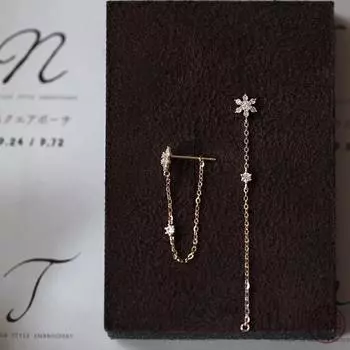 Женские серьги с длинными кисточками из стерлингового серебра 925 пробы, простые снежинки с кристаллами паве, изысканное темпераментное свадебное покрытие из 14-каратного золота золотой