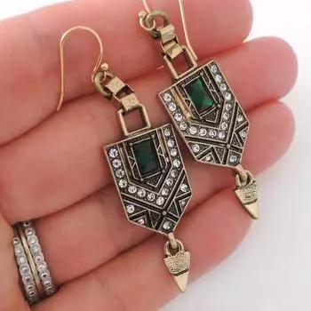 Женские серьги с геометрическим дизайном в стиле ретро, модные женские серьги золотой