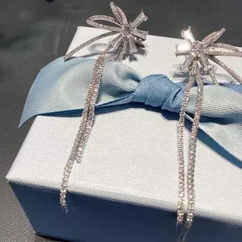 Женские серьги с кисточками, новинка 2023 года, в стиле интернет-знаменитости, яркие серьги с бантом, прилив