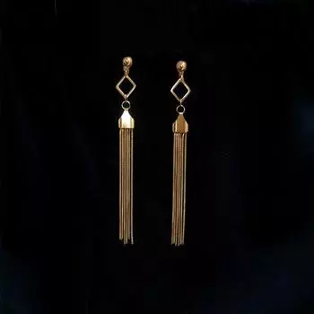 Женские серьги с кисточками, серьги из титановой стали, розовое золото, темпераментные серьги розового золота