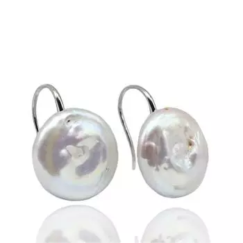 Женские серьги с круглым жемчугом в стиле барокко, белый натуральный пресноводный жемчуг, серебряные маленькие крючки для ушей, модные серьги в подарок