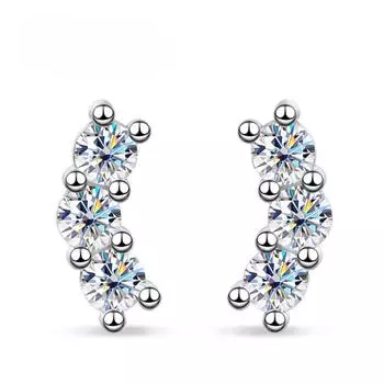 Женские серьги с муассанитом цвета D VVS1, классические модные серьги для вечеринок, повседневная одежда, сертифицированные GRA, серьги 18k с серебряным покрытием s925