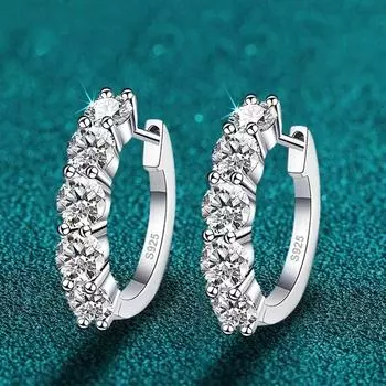 Женские серьги с муассанитом диаметром 3 мм, ювелирные изделия из стерлингового серебра 925 пробы, платиновые украшения Zircon-3mm