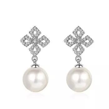Женские серьги с муассанитом и пресноводным жемчугом диаметром 9 мм, сверкающие серьги цвета D, 100% серебро S925