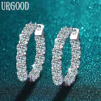 Женские серьги с муассанитом из стерлингового серебра 925 пробы, ювелирные изделия для вечеринок, 2,6 карата, цвет D Zircon-3mm