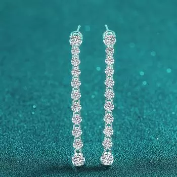 Женские серьги с муассанитом, стерлинговое серебро S925, с позолоченными ушками-гвоздиками, роскошные серьги-гвоздики для свадебной вечеринки, ювелирные изделия