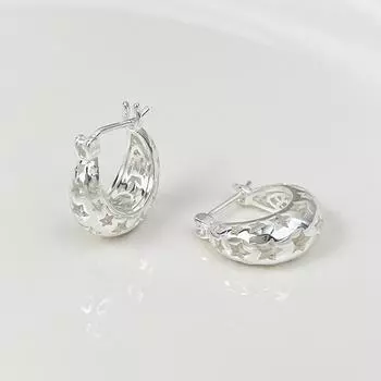 Женские серьги с полыми пятиконечными звездами, новые трендовые легкие роскошные серьги со звездами высокого класса Модные и универсальные серьги