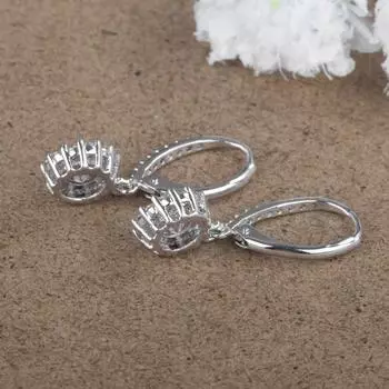 Женские серьги с рычагом на спине, новые модные белые серьги с фианитом из стерлингового серебра 925 пробы, серьги с рычагом на спине для женщин и девочек, подарки белый