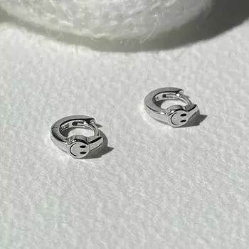 Женские серьги-смайлик из стерлингового серебра, универсальные, с особым интересным дизайном, высококачественная мода S925 925