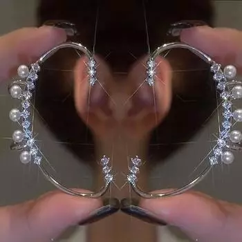 Женские серьги, студенческие модные серьги с пряжкой для ночного клуба, универсальные светоотражающие серьги с темпераментом 14572 серебряный