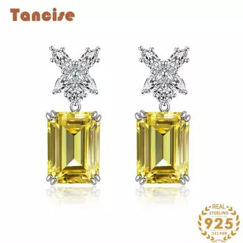 Женские серьги Tancision10*14 из стерлингового серебра 925 пробы, аксессуары для банкетов жёлтый