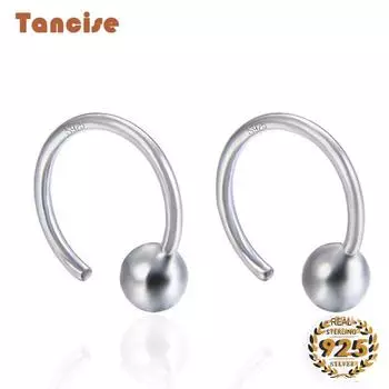 Женские серьги Tancision из настоящего серебра, простые серьги круглой формы, подарки для свадебной вечеринки, модные украшения