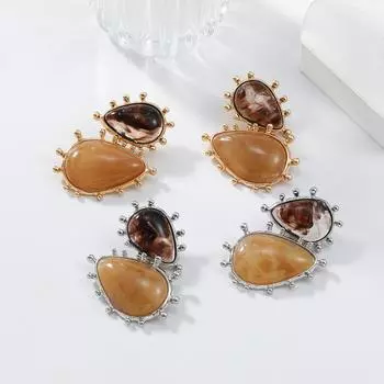 Женские серьги «Темперамент» из смолы золотой