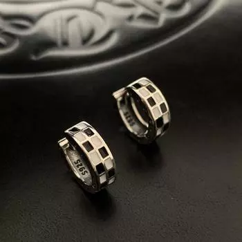 Женские серьги в виде шахматной доски из стерлингового серебра 925 пробы