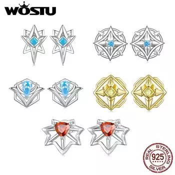 Женские серьги WOSTU из стерлингового серебра 925 пробы, нежные серьги Geshin Impact, изящные ювелирные изделия, уникальный подарок B