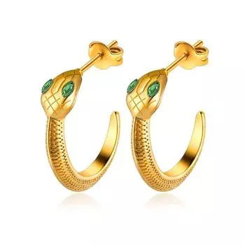 Женские серьги-змеи в стиле французского ретро, модные, легкие, роскошные, креативные серьги из титановой стали 18 карат с покрытием