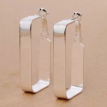 Женские серебряные геометрические большие круглые серьги-кольца с геометрическим дизайном для свадебных украшений