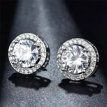 Женские сережки гвоздики белый