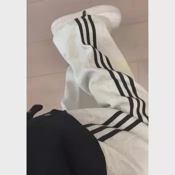 Женские серые повседневные спортивные брюки ZTHP American с тремя полосками, широкие M