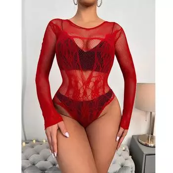Женские сетчатые боди, сексуальный сетчатый ажурный прозрачный комбинезон, костюм, эротическое прозрачное нижнее белье, одежда для вечеринок XXS